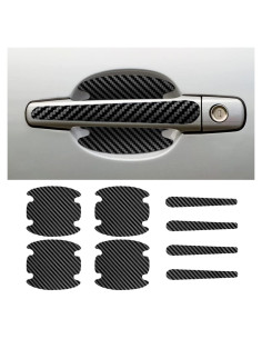 8 Protectores de Manijas de Puerta Auto GLSOWEE Fibra Carbono