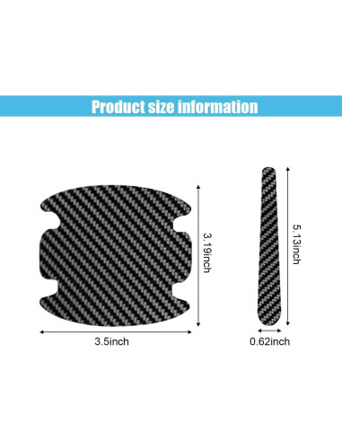 8 Protectores de Manijas de Puerta Auto GLSOWEE Fibra Carbono