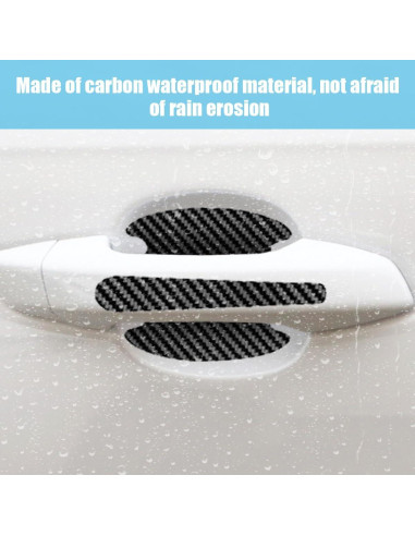 8 Protectores de Manijas de Puerta Auto GLSOWEE Fibra Carbono