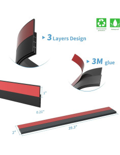 2 Tapones de Corrientes de Aire para Puerta Hojoy 5,08 cm x 99,06 cm 2