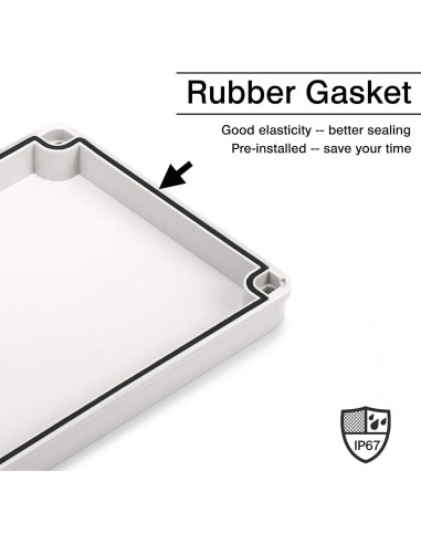 Caja de Conexiones Exterior QILIPSU IP67 Impermeable 12.7x12.7x7.6cm