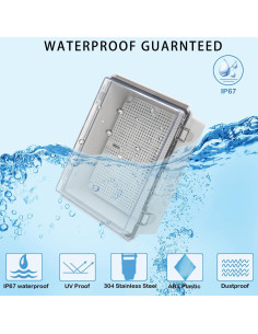 Caja de Conexiones Zulkit IP67 220x170x110mm Tapa Transparente 2