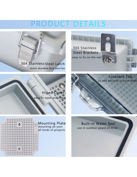 Caja de Conexiones Impermeable IP67 LuSumtly 280x190x140mm