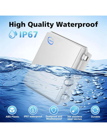 Caja de Conexiones Exterior IP67 RTHIEAI 22x17x11cm Gris
