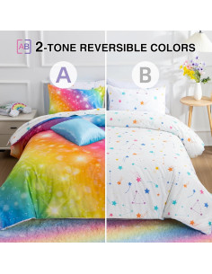 Juego de Ropa de Cama Twin 6 Piezas Un Buen Noche Arcoíris 2