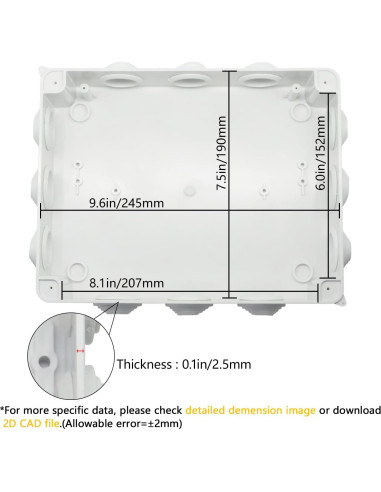 Caja de Conexiones LeMotech IP65 255x200x80mm Plástico ABS
