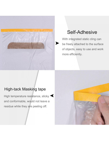 Cinta de Enmascarar uxcell 3Pcs 25m x 90cm Naranja