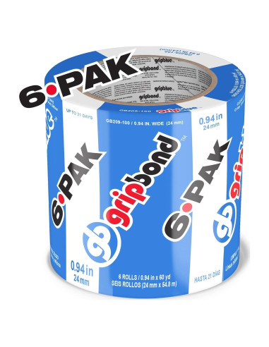 Cinta de Pintor Azul GripBlue 1" (6 Rollos, 360 Yards)