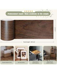 Cinta de Reparación de Grano de Madera Besezx 6,1 cm x 54,86 m 2