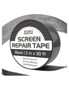 Cinta de reparación ATJATJ 5 cm x 9.14 m negra para pantallas
