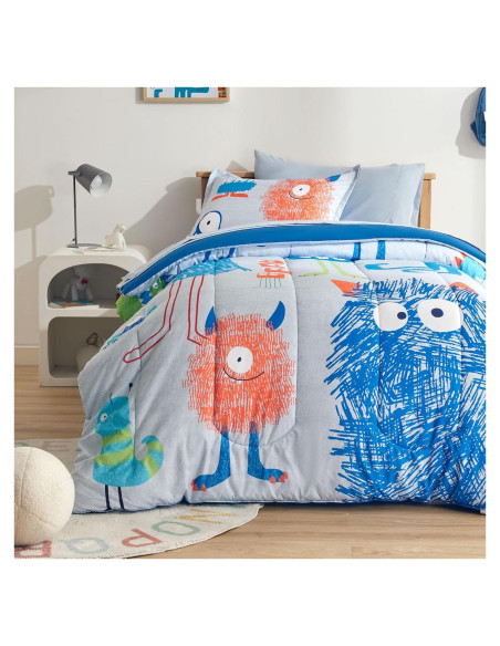 Conjunto de Ropa de Cama SLEEP ZONE 7 Piezas Monstruo Full/Queen