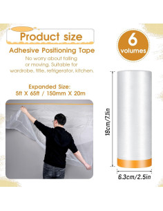 6 Rollos de Película Protectora Adhesiva Bruislard 150cm x 20m 2