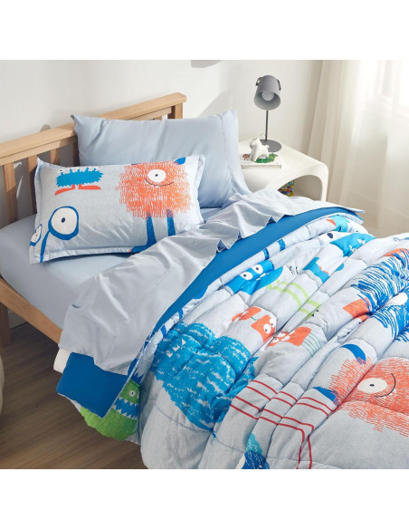 Conjunto de Ropa de Cama SLEEP ZONE 7 Piezas Monstruo Full/Queen