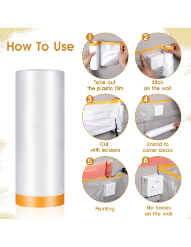 6 Rollos de Película Protectora Adhesiva Bruislard 150cm x 20m