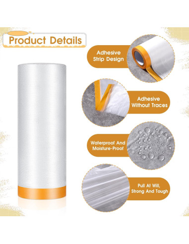 6 Rollos de Película Protectora Adhesiva Bruislard 150cm x 20m