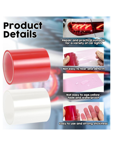 4 Rollos de Cinta Adhesiva para Luces Traseras YEXEXINM