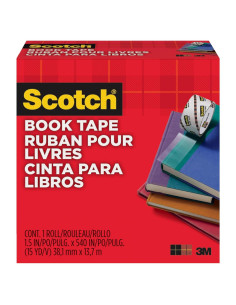 Cinta para libros Scotch 1.27 cm x 13.72 m transparente