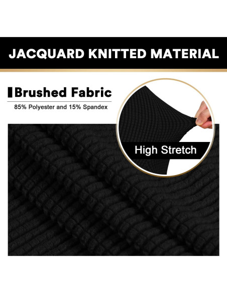Funda de Futón Elástica PrinceDeco Negra Jacquard 215 cm