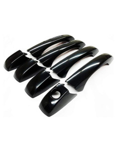Cubiertas de Manijas de Puerta S SIZVER 8 Piezas Negro Brillante