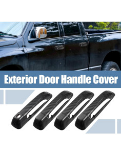 Cubierta de Manija de Puerta Exterior X AUTOHAUX 8pcs ABS Negro 2