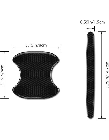 8 Piezas Calcomanías de Manija de Puerta Piburth Negro