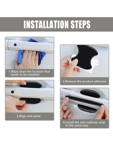 8 Piezas Calcomanías de Manija de Puerta Piburth Negro