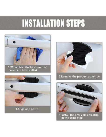 8 Piezas Calcomanías de Manija de Puerta Piburth Negro