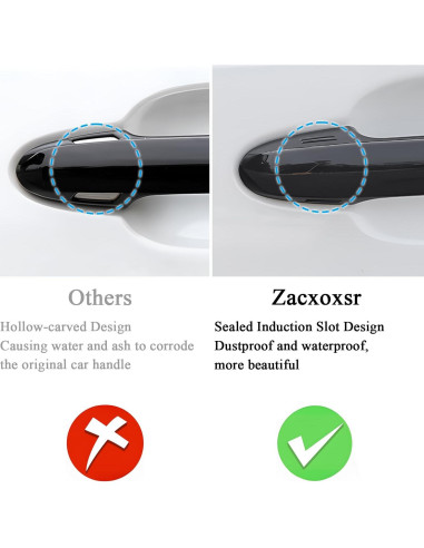 Protector Manija Puerta Auto Zacxoxsr Negro Brillante