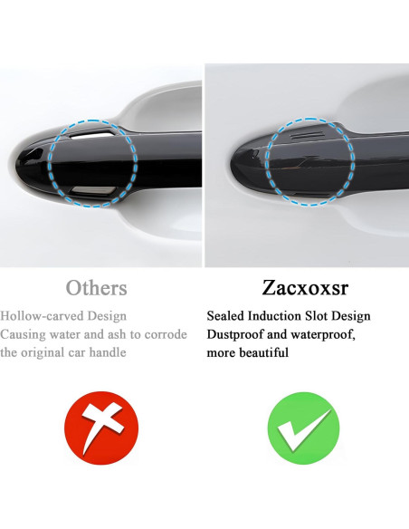 Protector Manija Puerta Auto Zacxoxsr Negro Brillante