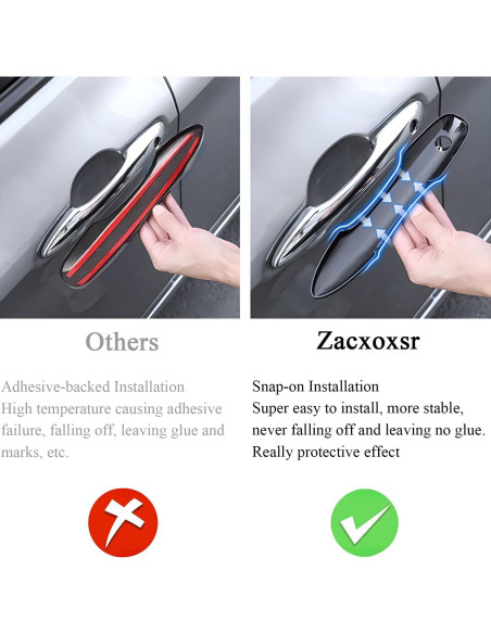 Protector Manija Puerta Auto Zacxoxsr Negro Brillante