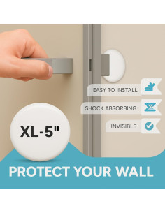 Juego de 3 Topes de Puerta Goma Blanca Tope Más Fuerte 12,7 cm 2