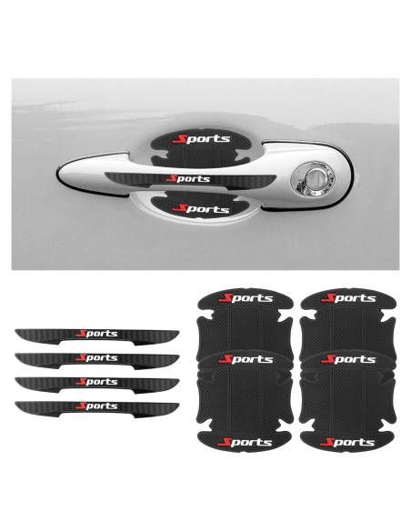 4 Protectores de Puerta y Manija de Coche Stacool Negro