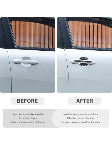 4 Protectores de Puerta y Manija de Coche Stacool Negro