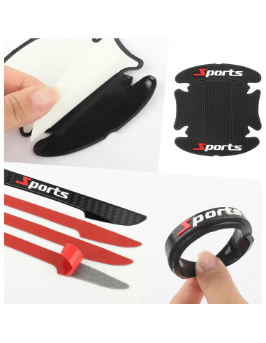 4 Protectores de Puerta y Manija de Coche Stacool Negro