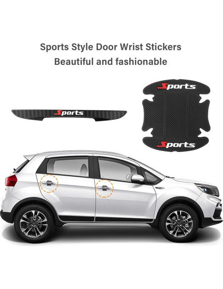 4 Protectores de Puerta y Manija de Coche Stacool Negro