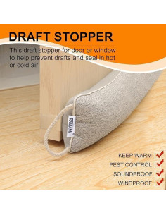 Tapón de Draft TORRAMI 76,2 cm Aislamiento Puertas Gris Claro 2