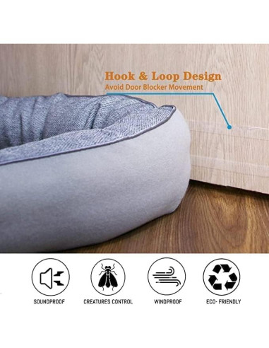 Tapón de Draft TORRAMI 76,2 cm Aislamiento Puertas Gris Claro