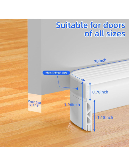 Barrera de Corrientes de Aire para Puerta ETSSXYSO 198 cm Blanca