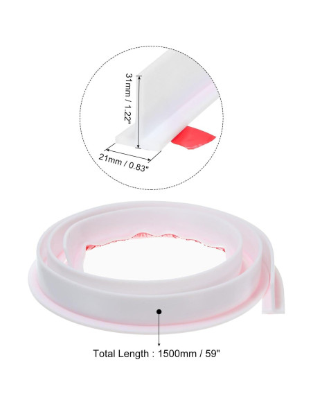 Barrera de Ducha Plegable uxcell 150cm Silicona Blanca