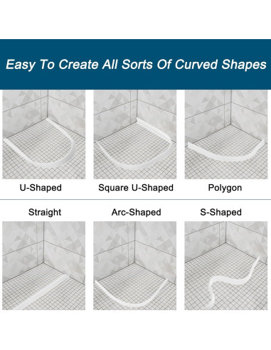 Barrera de Ducha Plegable uxcell 150cm Silicona Blanca