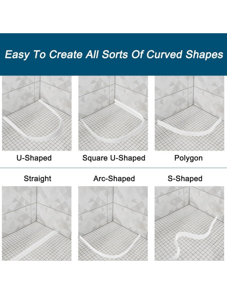 Barrera de Ducha Plegable uxcell 150cm Silicona Blanca