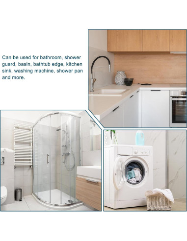 Barrera de Ducha Plegable uxcell 150cm Silicona Blanca