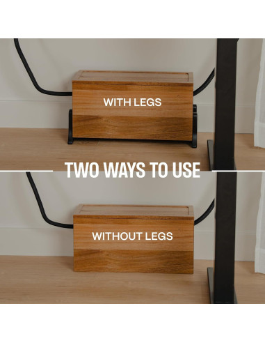 Caja de Gestión de Cables Extra Grande COREMINDED Madera Nuez