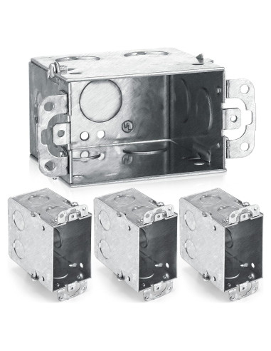 4 Cajas Eléctricas Gangables Yaocom 7,62x5,08cm Acero