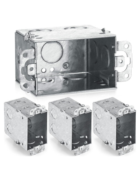 4 Cajas Eléctricas Gangables Yaocom 7,62x5,08cm Acero