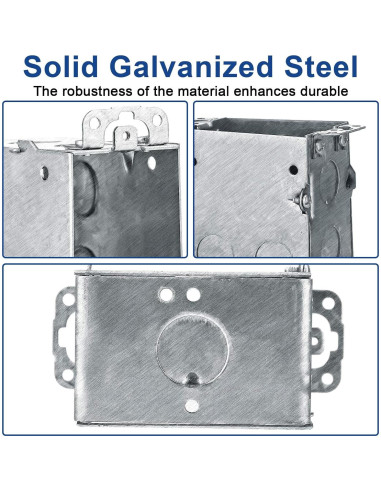 4 Cajas Eléctricas Gangables Yaocom 7,62x5,08cm Acero