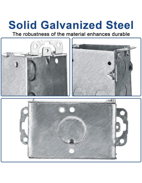 4 Cajas Eléctricas Gangables Yaocom 7,62x5,08cm Acero