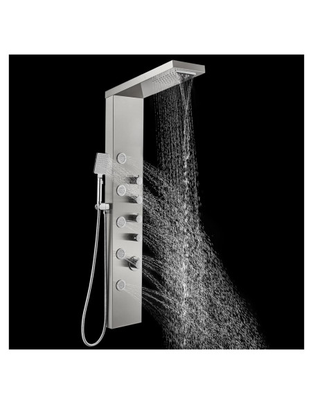 Panel de Ducha ROVOGO Acero Inoxidable 304 5 Jets 3 Funciones