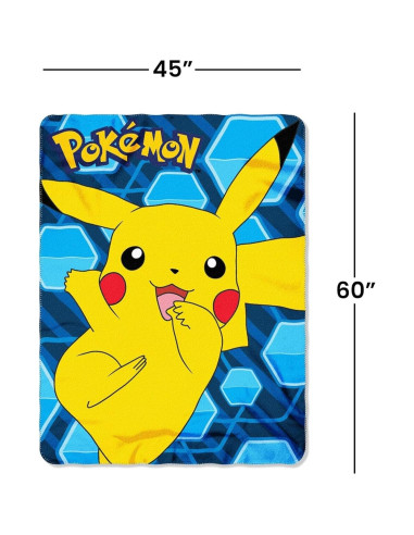 Manta de Forro Polar Pokémon Pikachu 114x152 cm Azul