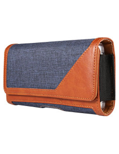 Funda de teléfono celular nylon Seqoiyia azul con clip